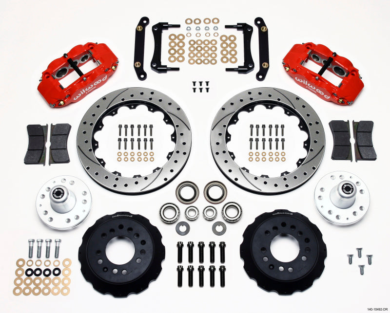 Wilwood Narrow Superlite 6R Front Hub Kit 12.88in Drill Red 79 81 Camaro