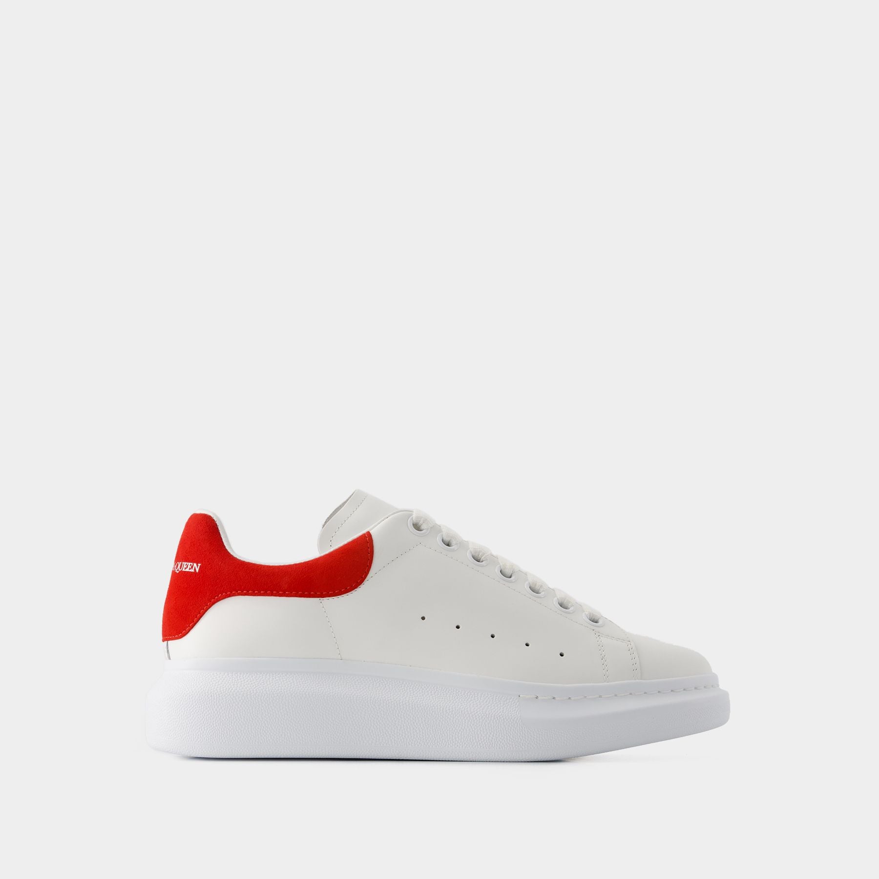 Oversized Sneakers   Alexander Mcqueen   Leather   White Red