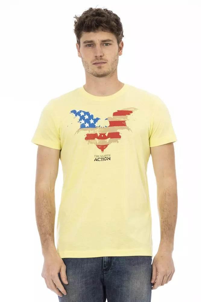 Trussardi Action Gul bomulds T shirt til mænd