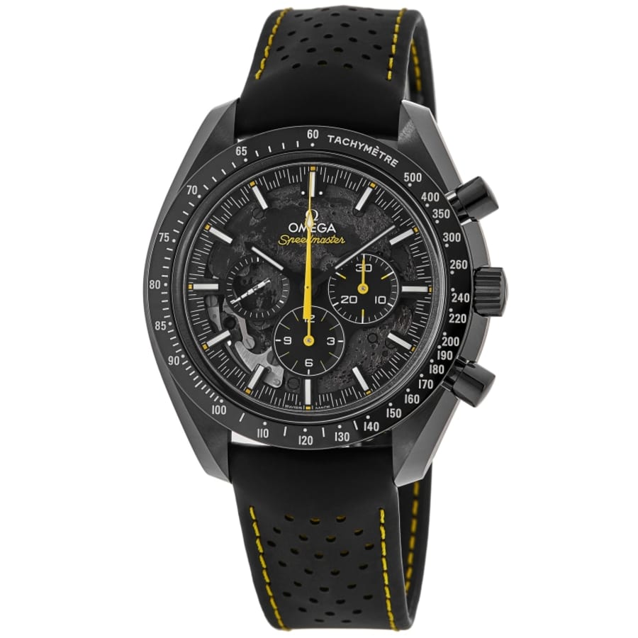 2818 Omega Speedmaster Dark Side of the Moon Manual Winding Chronograph Apollo 8 Black Dial Rubber Strap Men's Watch 310.92.44.50.01.001