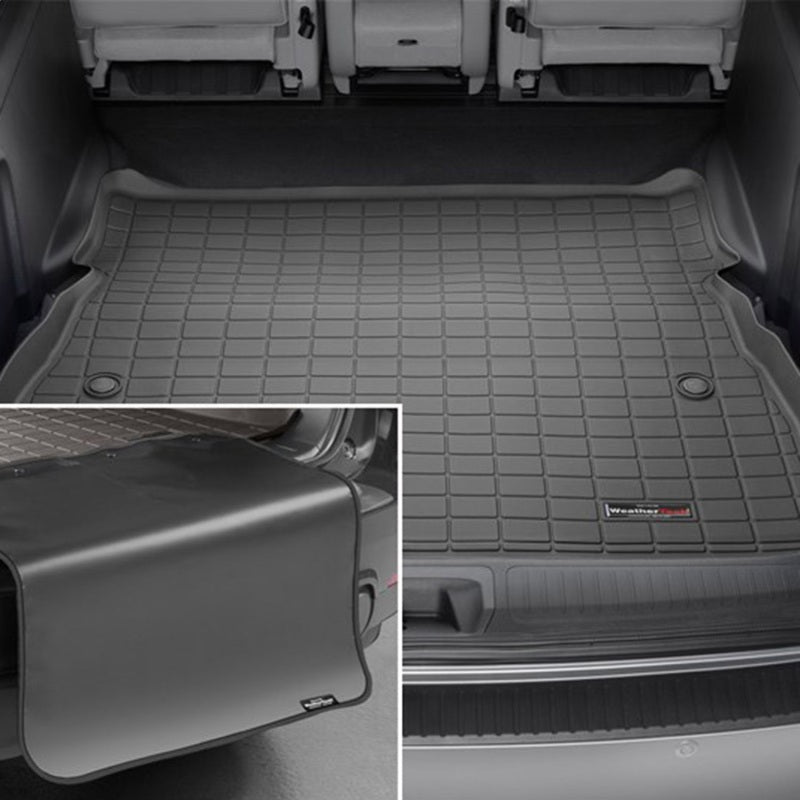 WeatherTech 22 23 Ford Explorer Incl. ST/Hybrid Seatback Cargo Liners HP w/ Bumper Protector   Black