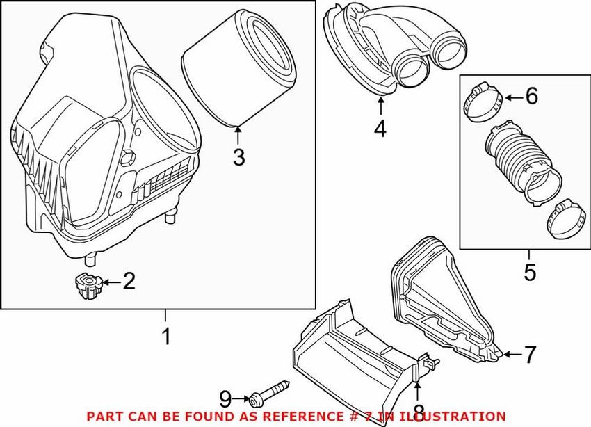 Genuine VW/Audi Engine Air Intake Hose 4G0129624J