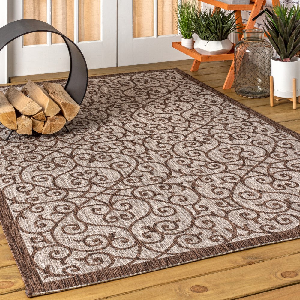 2252 Madrid Vintage Filigree Textured Weave Indoor Outdoor Area Rug