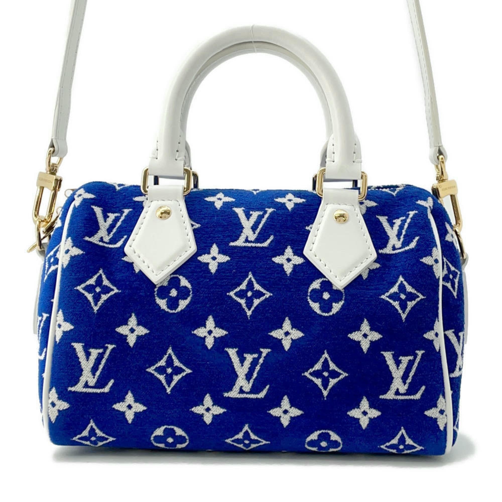 2275 Louis Vuitton blue Monogram Velvet Jacquard Handbag (Pre Owned)