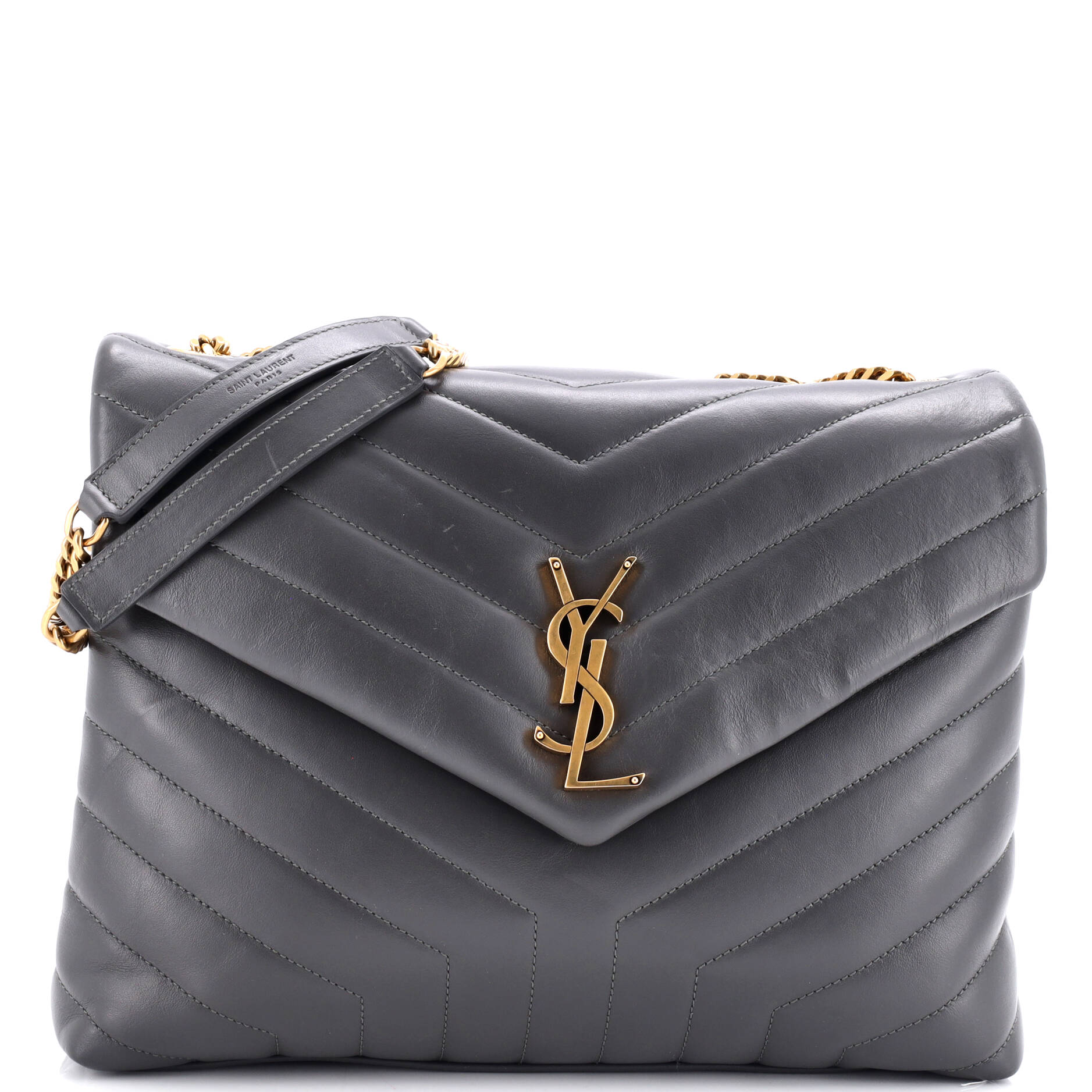 2860 Loulou Shoulder Bag Matelasse Chevron Leather Medium