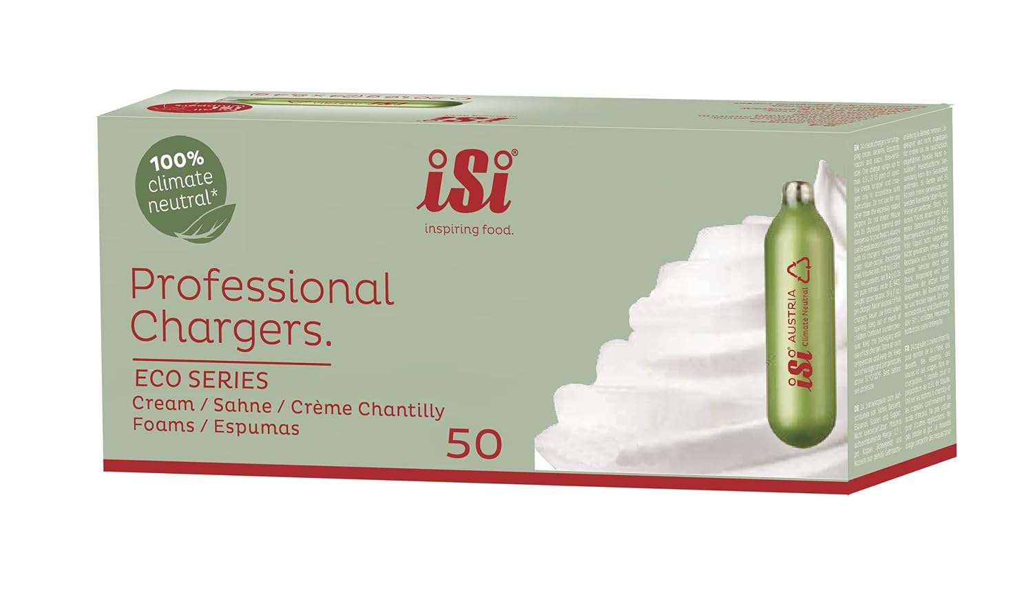 2351 iSi Eco Series Professional N2O Whipped Cream Chargers  50 Pack