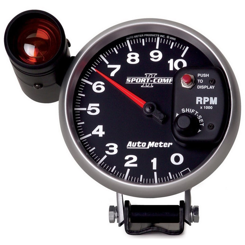 Autometer Sport Comp II 5 inch 0 10000 RPM Pedestal Mount Tachometer Shift Lite