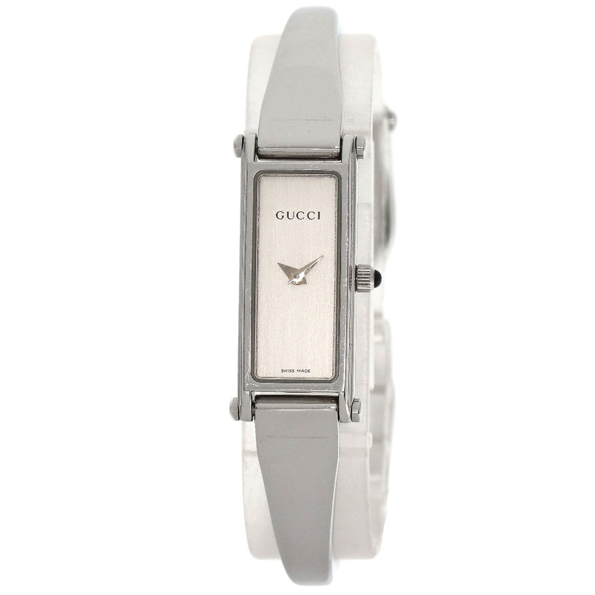 GUCCI Watches Quartz 1500L Stainless Steel Silver Square face bangle Silver dial