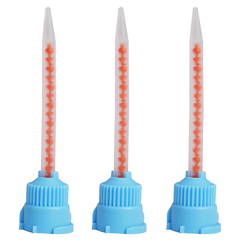 FOCUS House Brand MTL T L Mixpac Mixing Tips T Style Temp Crown & Bridge Material Blue & Orange 50/Pk