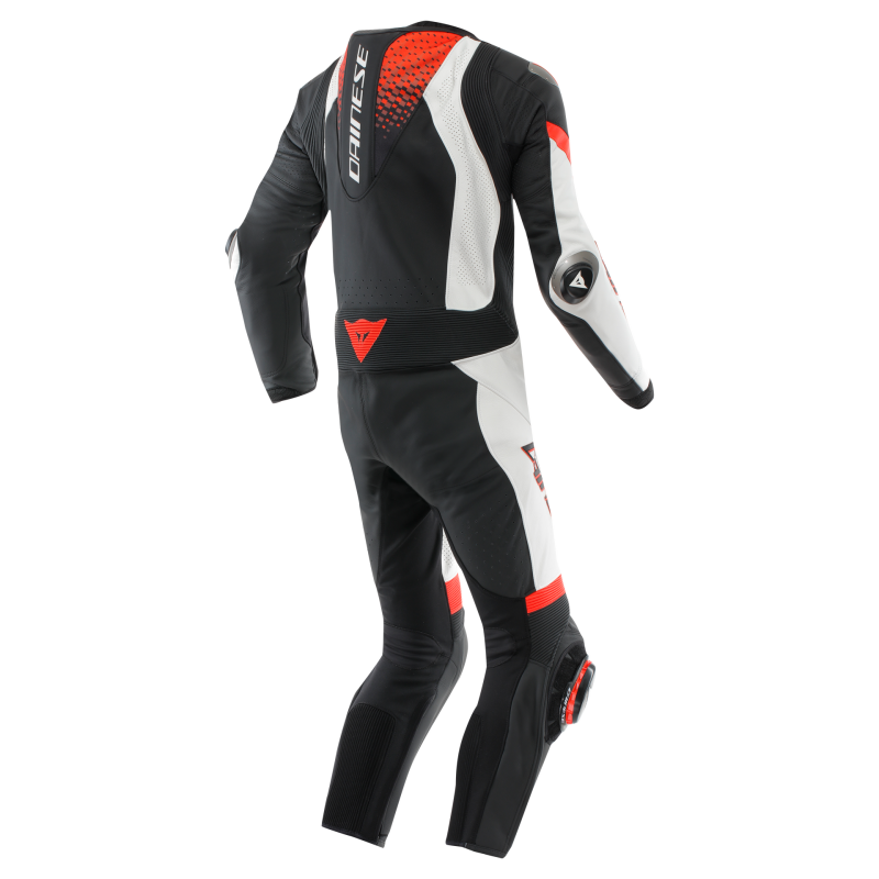 Dainese Laguna Seca 6 1PC Leather Suit Perforated Black/White/Red Fluorescent Size   64