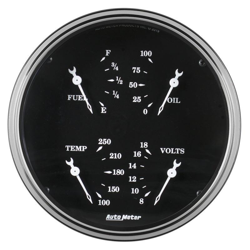 AUTOMETER Auto Meter Gauge Quad 5in 240E 33F Elec Old Tyme Black