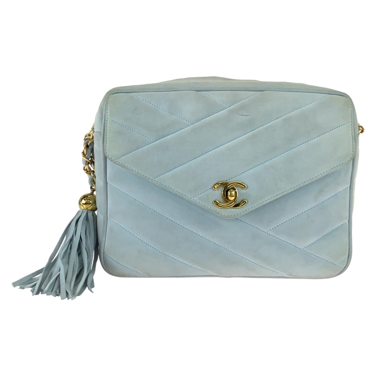 2604 Chanel Vintage Suede Fringe Crossbody Bag