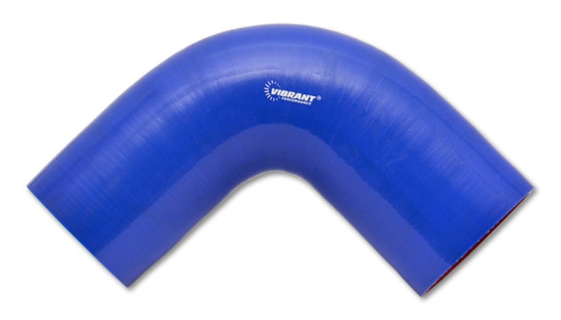 Vibrant 4 Ply Reinforced Silicone Elbow Connector   2.5in I.D.   90 deg. Elbow (BLUE)