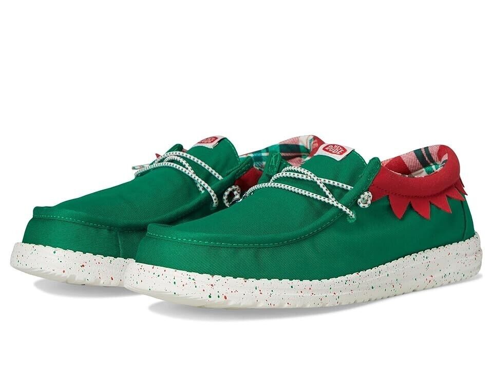 2718 Hey Dude Holiday Elf 42689 3XX Mens US 13 Green Red Slip On Casual Shoes ZPO2753
