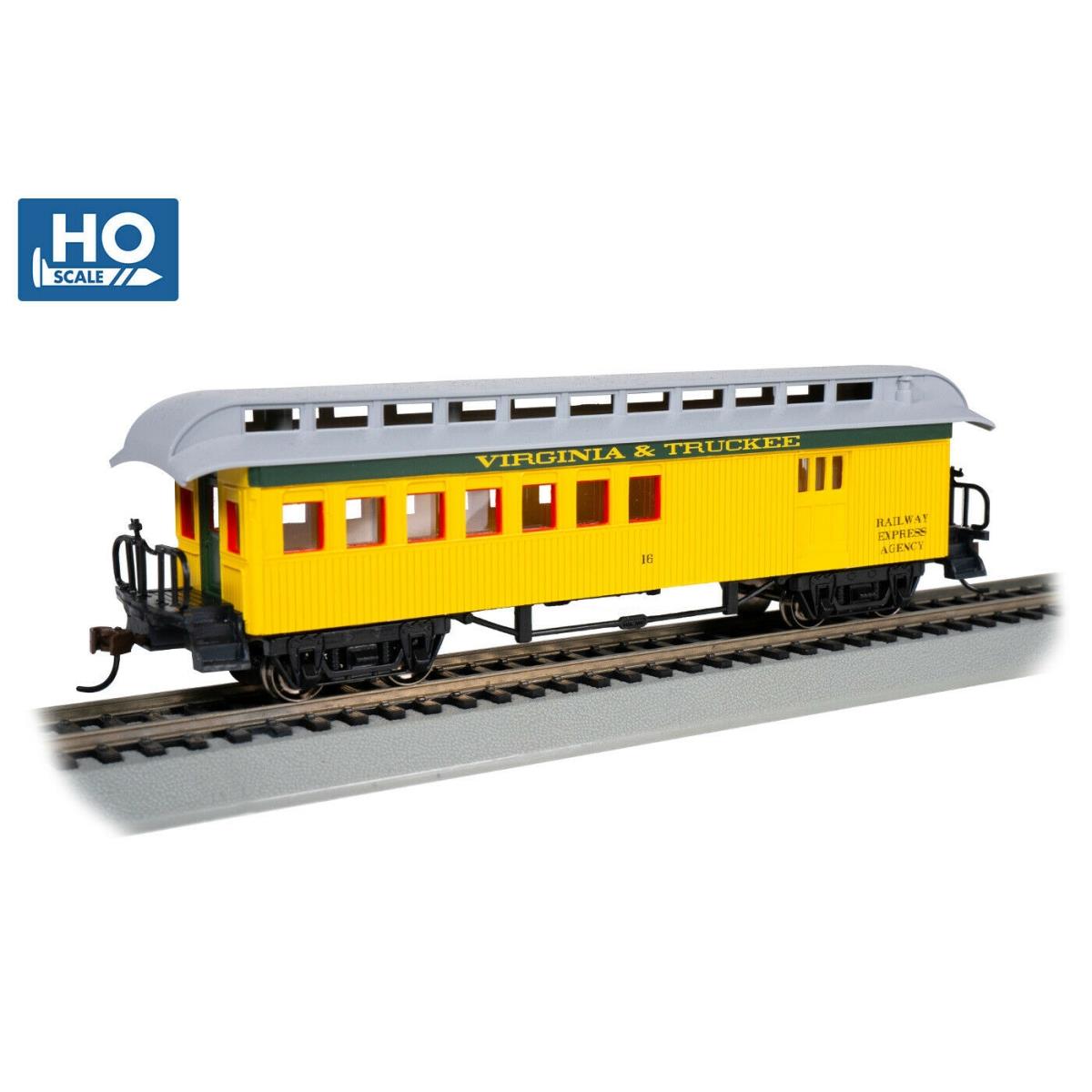 2297 Bachmann HO Scale Virginia & Truckee Old Time Wood Combine Train with Round End Clerestory Roof Ready to Run