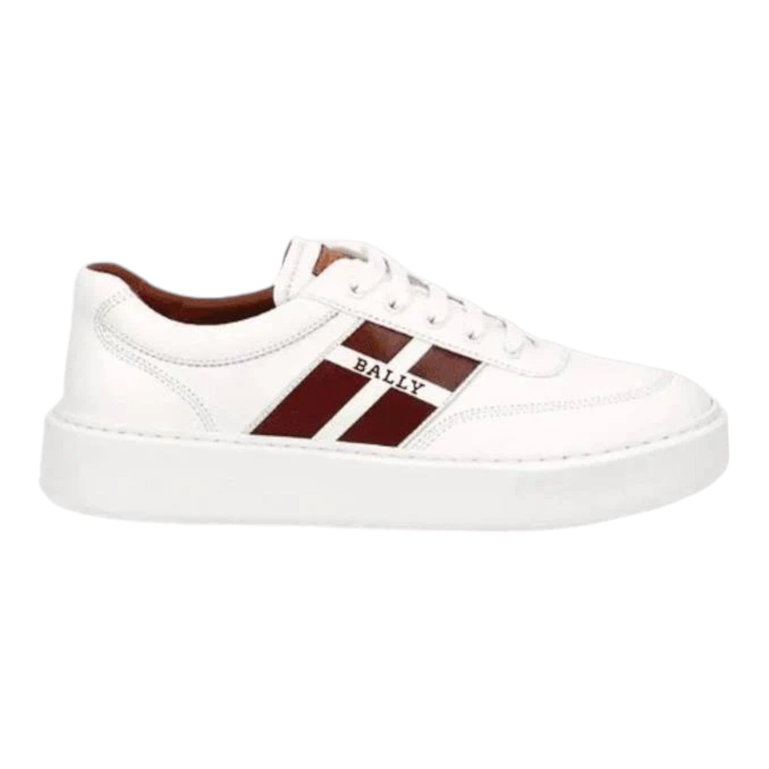 2507 Bally Coby 6240536 Men's White Lamb Leather Sneakers Size 11.5