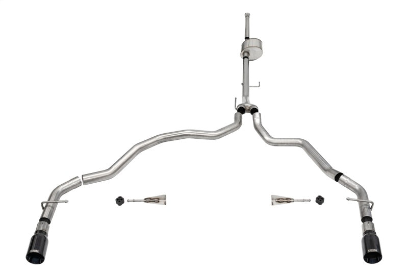 CORSA PERFORMANCE Corsa 2021 2025 Ford F 150 SuperCrew/6.5in Bed 5.0L V8 Xtreme Cat Back Dual Rear Exit BlackPVD