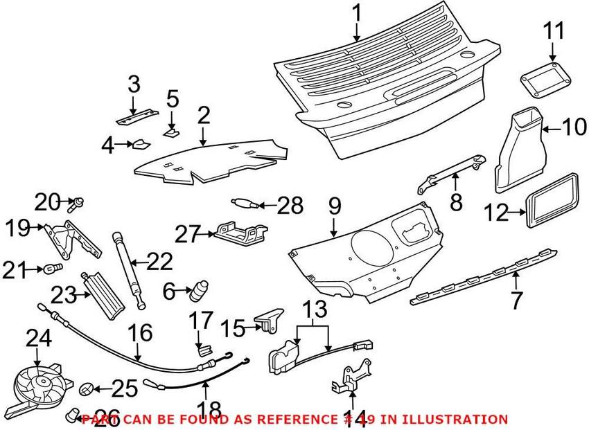 GENUINE PORSCHE Trunk Hinge – Rear Passenger Side