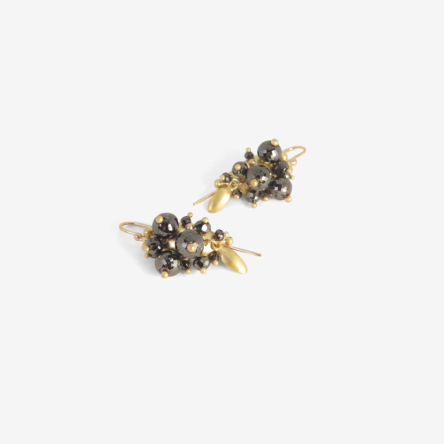TED MUEHLING 18K & BLACK DIAMOND BUG CLUSTERS