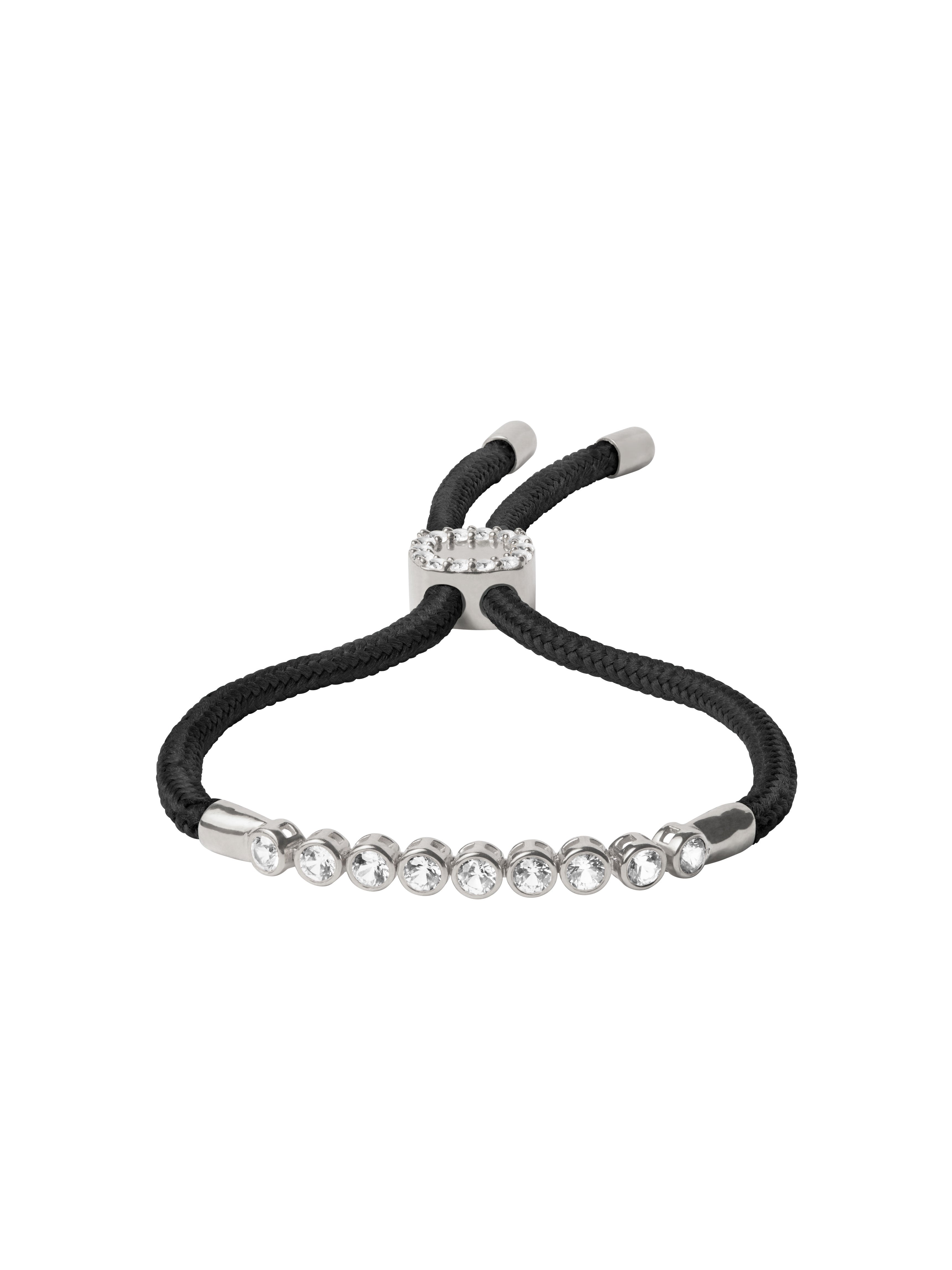 DORSEY JAMES BEZEL NOIR PARACORD BRACELET SILVER