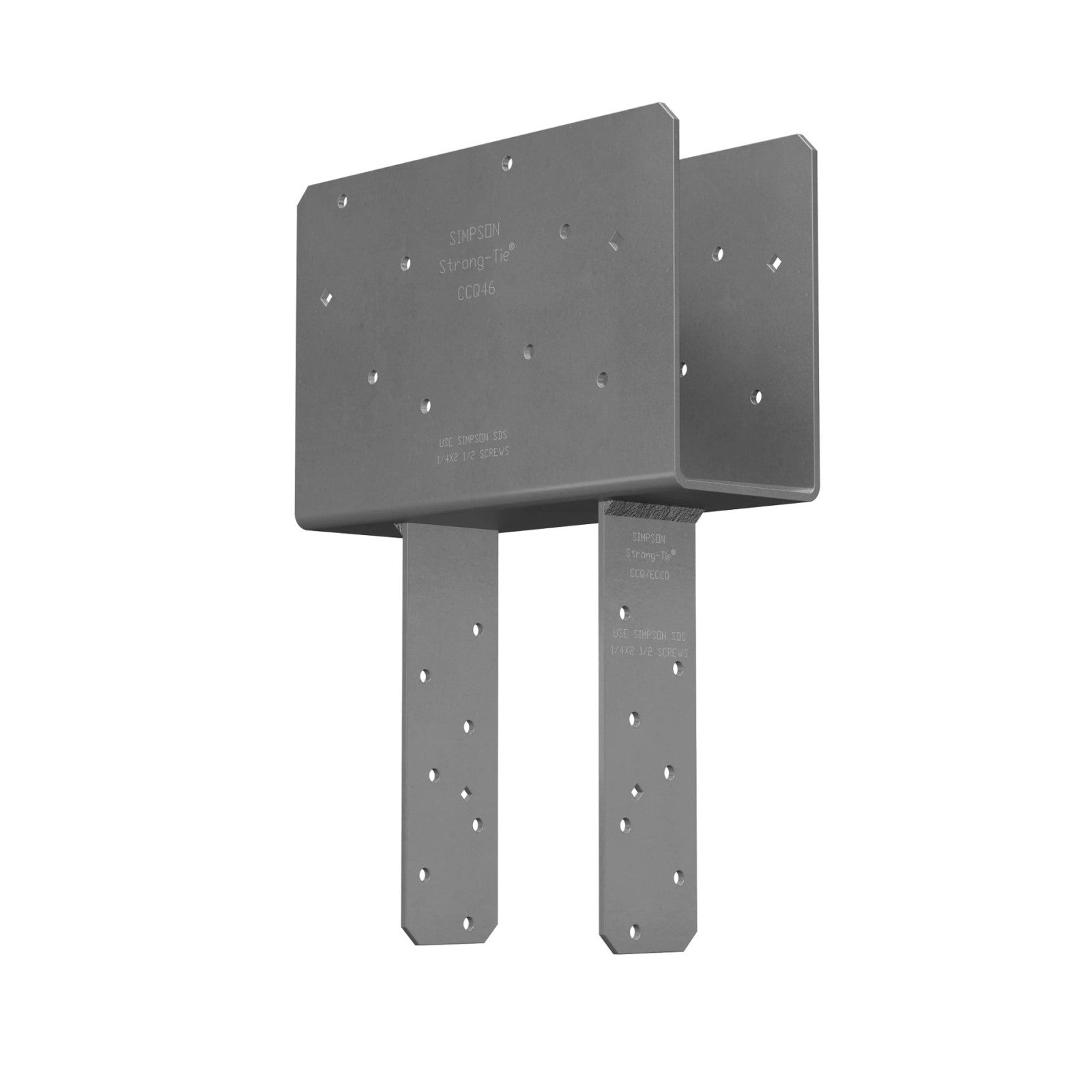 SIMPSON STRONG TIE Simpson CCQ4X SDS2.5HDG Column Cap for 4X Beam, Variable Post W/Screws   HDG, Custom Non Returnable