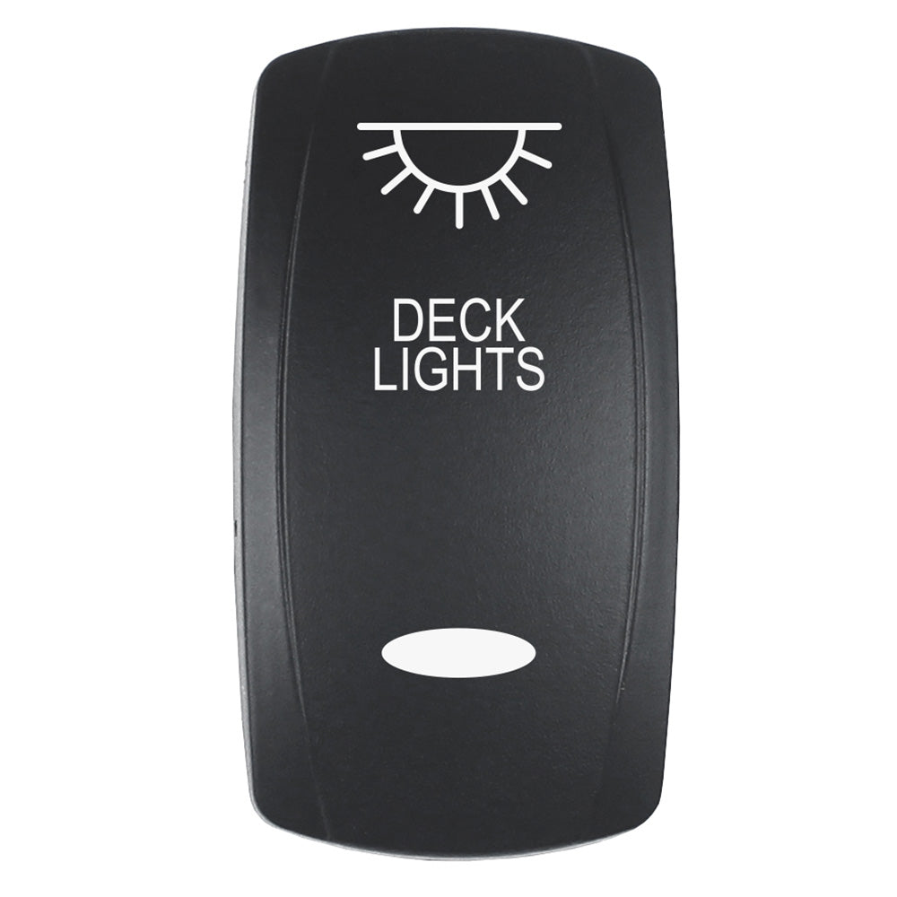 PACER GROUP Pacer Actuator   'DECK LIGHTS' f/V Series Contura Switches   Black   Laser Etched (Top/Bottom Light)
