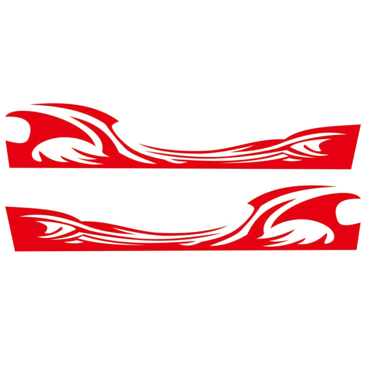 GARSUPPLY 2 PCS/Set D 467 Waves Pattern Car Modified Decorative Sticker(Red)
