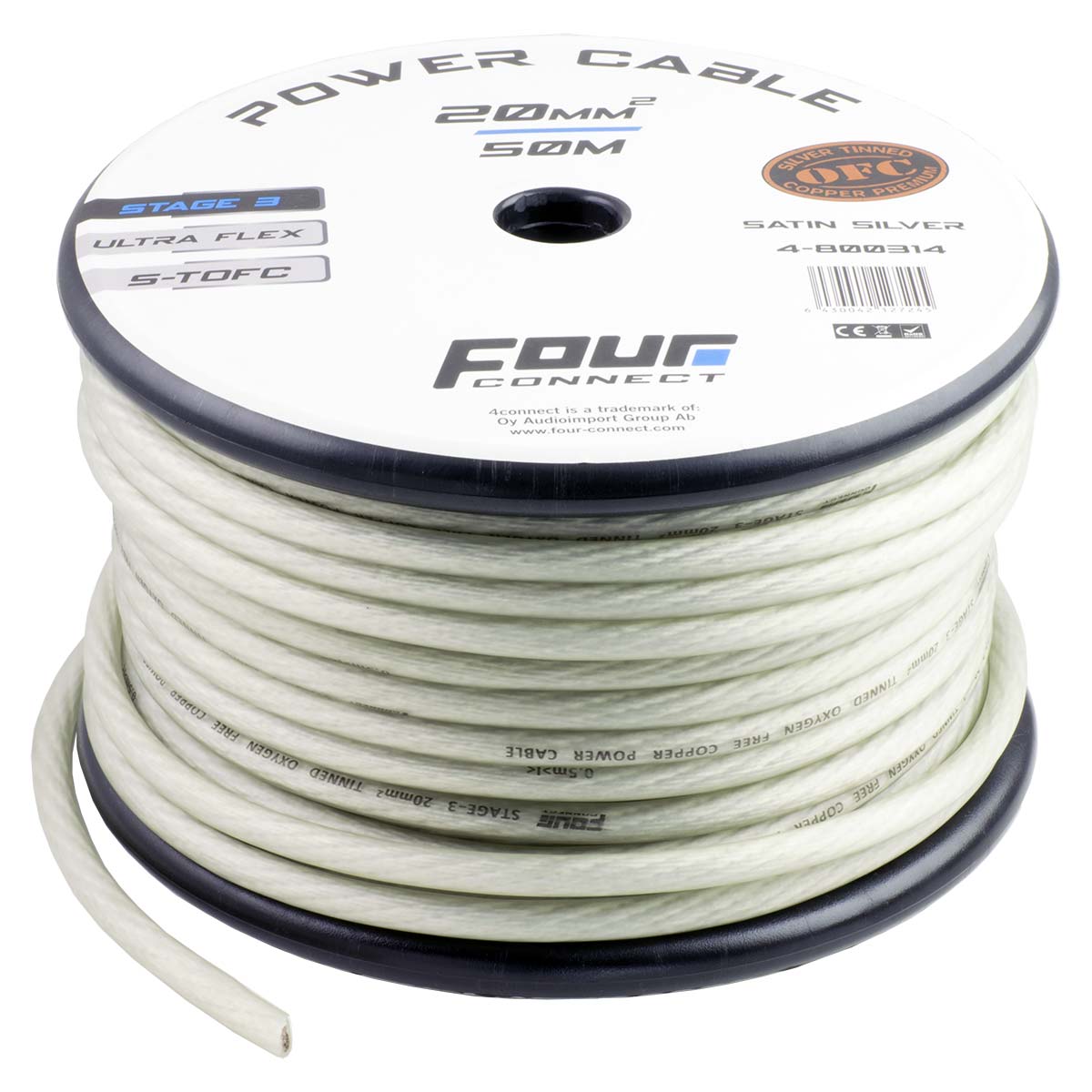 FOUR Connect 4 800314 STAGE3 20mm2 Satin Silver S TOFC power cable