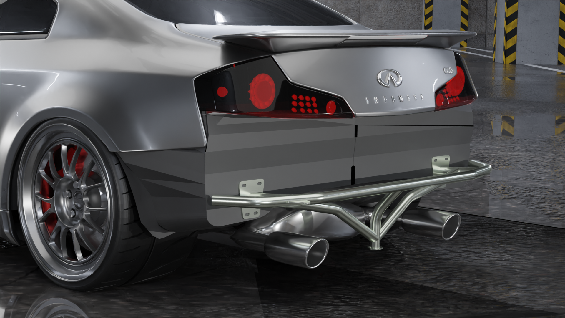 TRUE FOCUS FABRICATION Infiniti G35 Coupe   Rear Standard Bash Bar