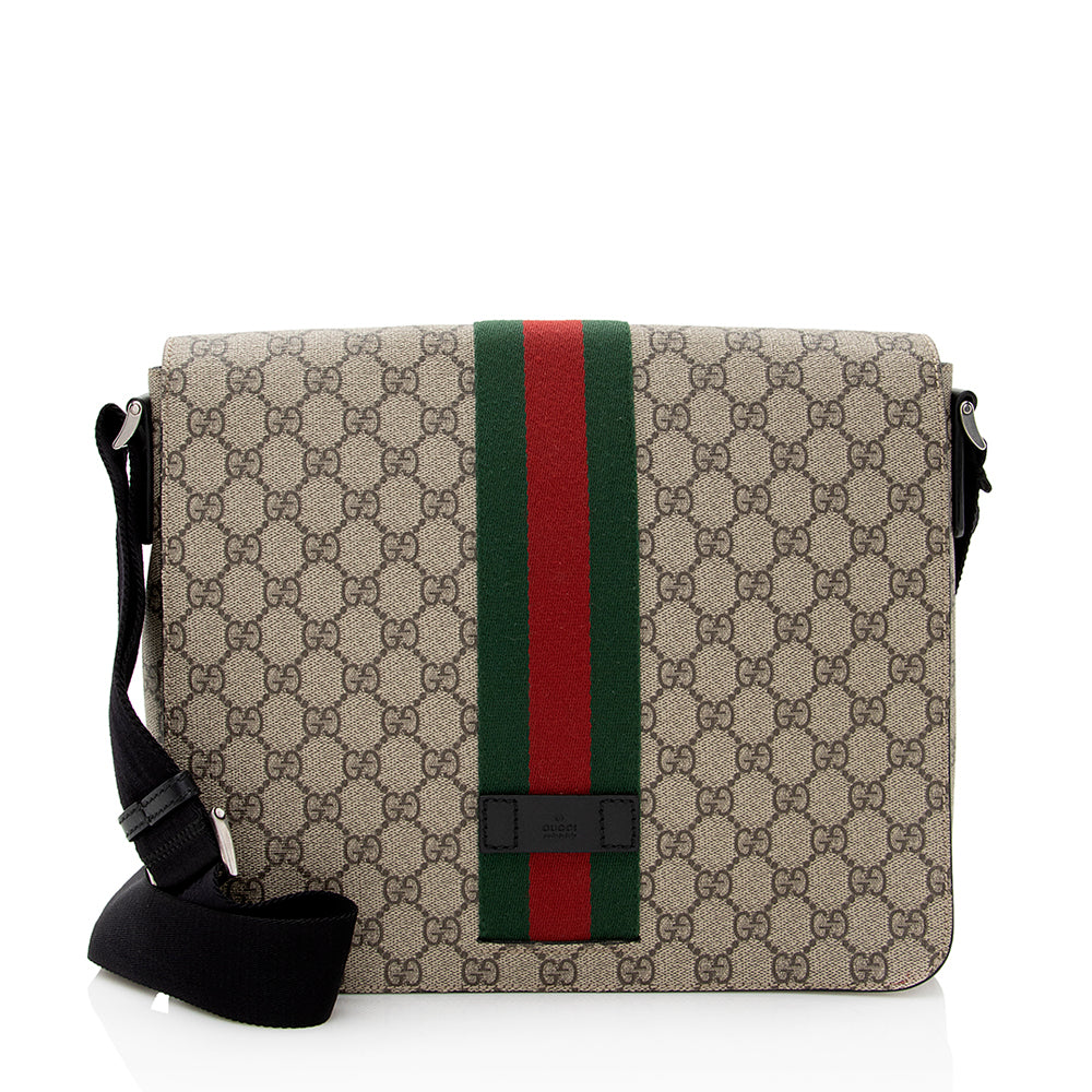 Gucci GG Supreme Web Messenger Bag (SHF 21187)