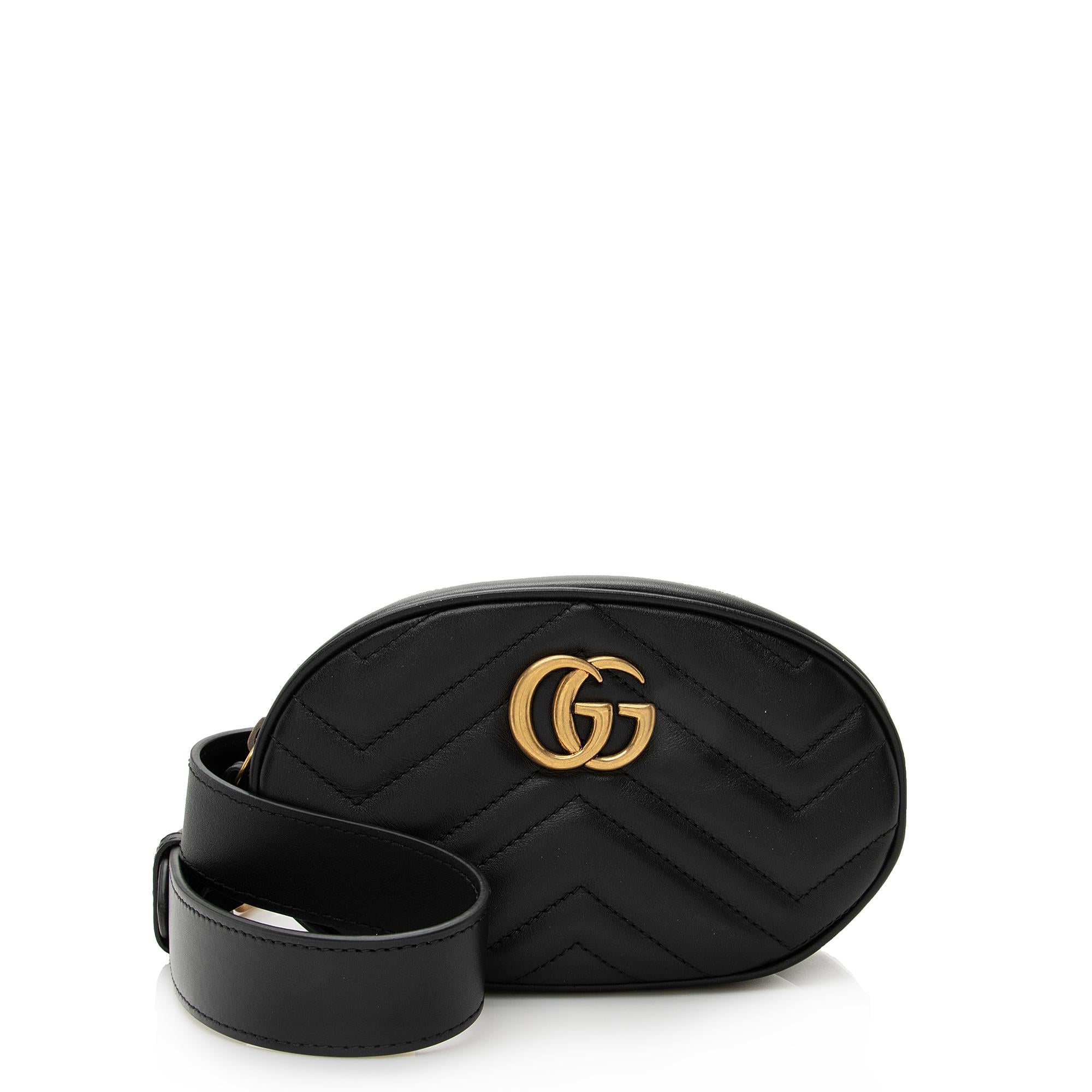 Gucci Matelasse Leather GG Marmont Belt Bag Size 30 75 (SHF e1ITa6)