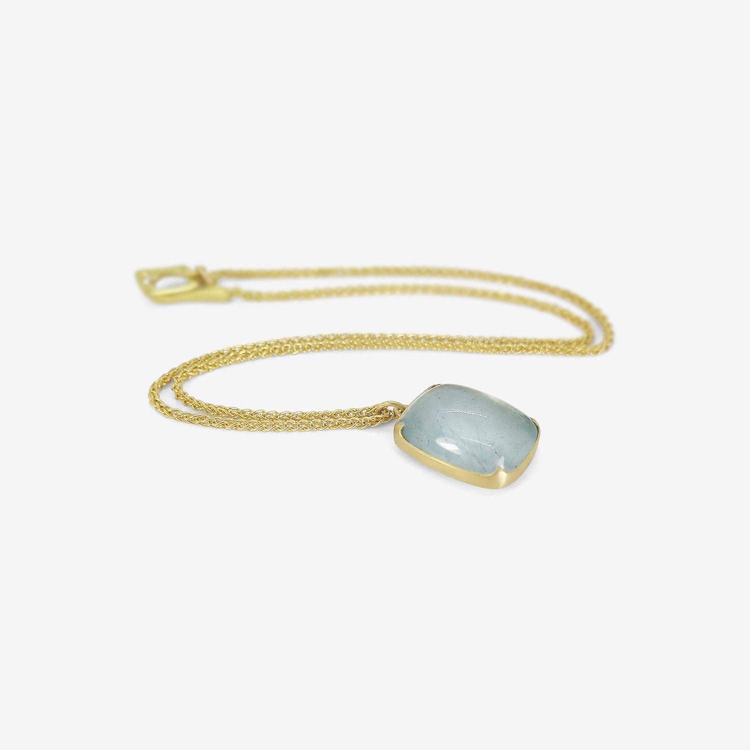 GABRIELLA KISS 18K & CUSHION SHAPED AQUAMARINE PENDANT