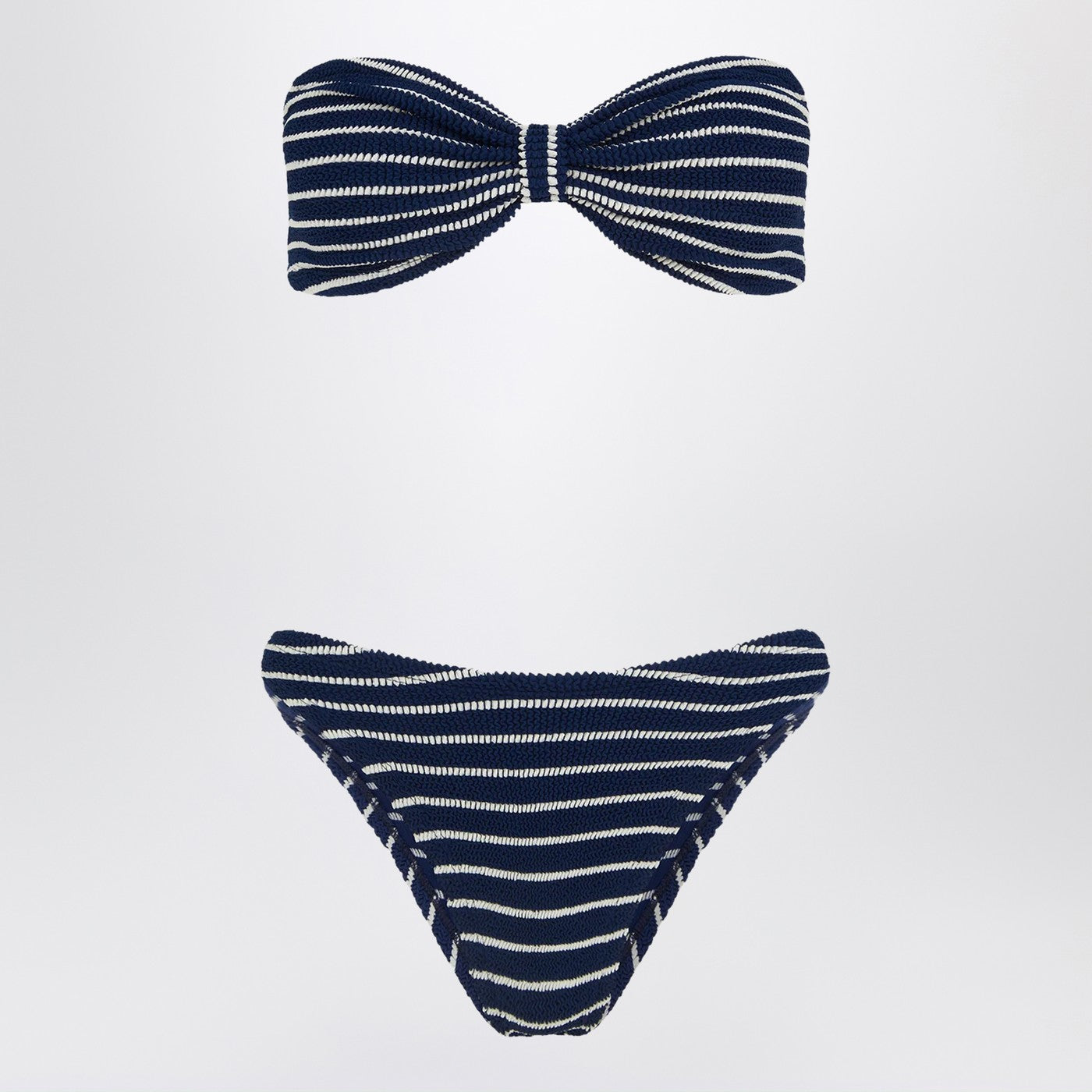 Hunza G Jean Striped Bikini Set In Navy Blue