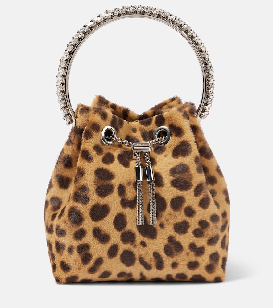 Jimmy Choo Bon Bon leopard print calf hair tote bag