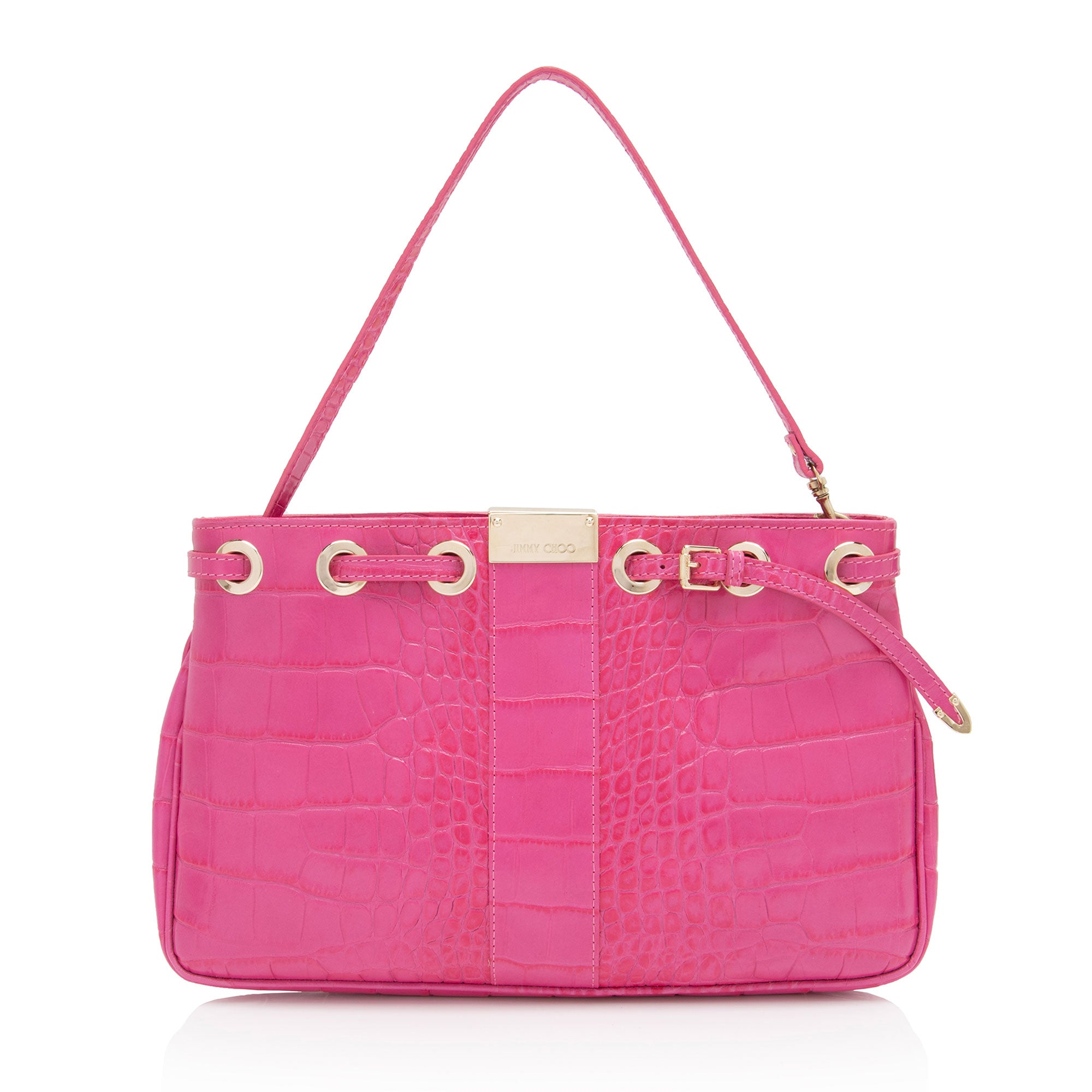 Jimmy Choo Croc Embossed Leather Shoulder Bag (SHF NhyAB7)