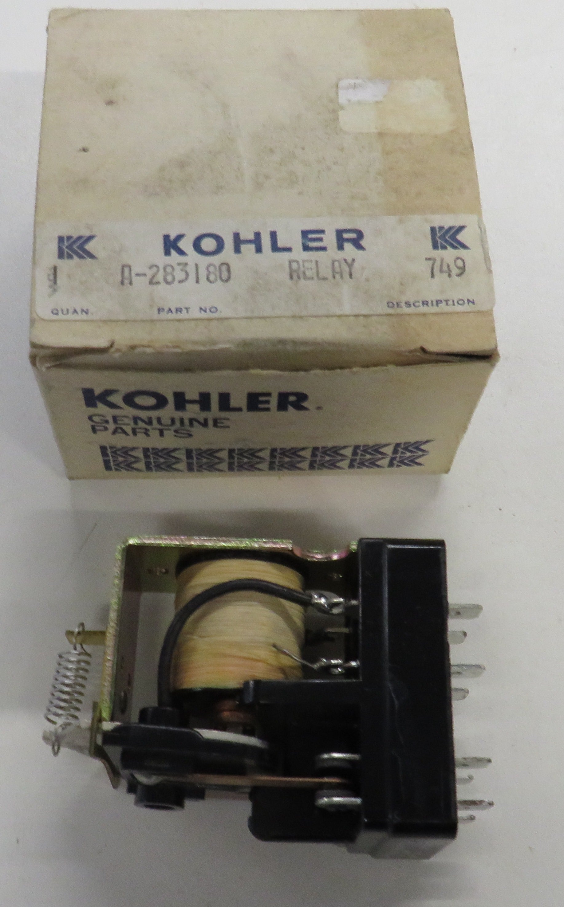 Kohler OEM Relay A 283180 Replaces 328347 For Marine units 7.5A, 7.5R, 2ORCOP, 2ORFOP, 10ROP, & 1ORO OBSOLETE