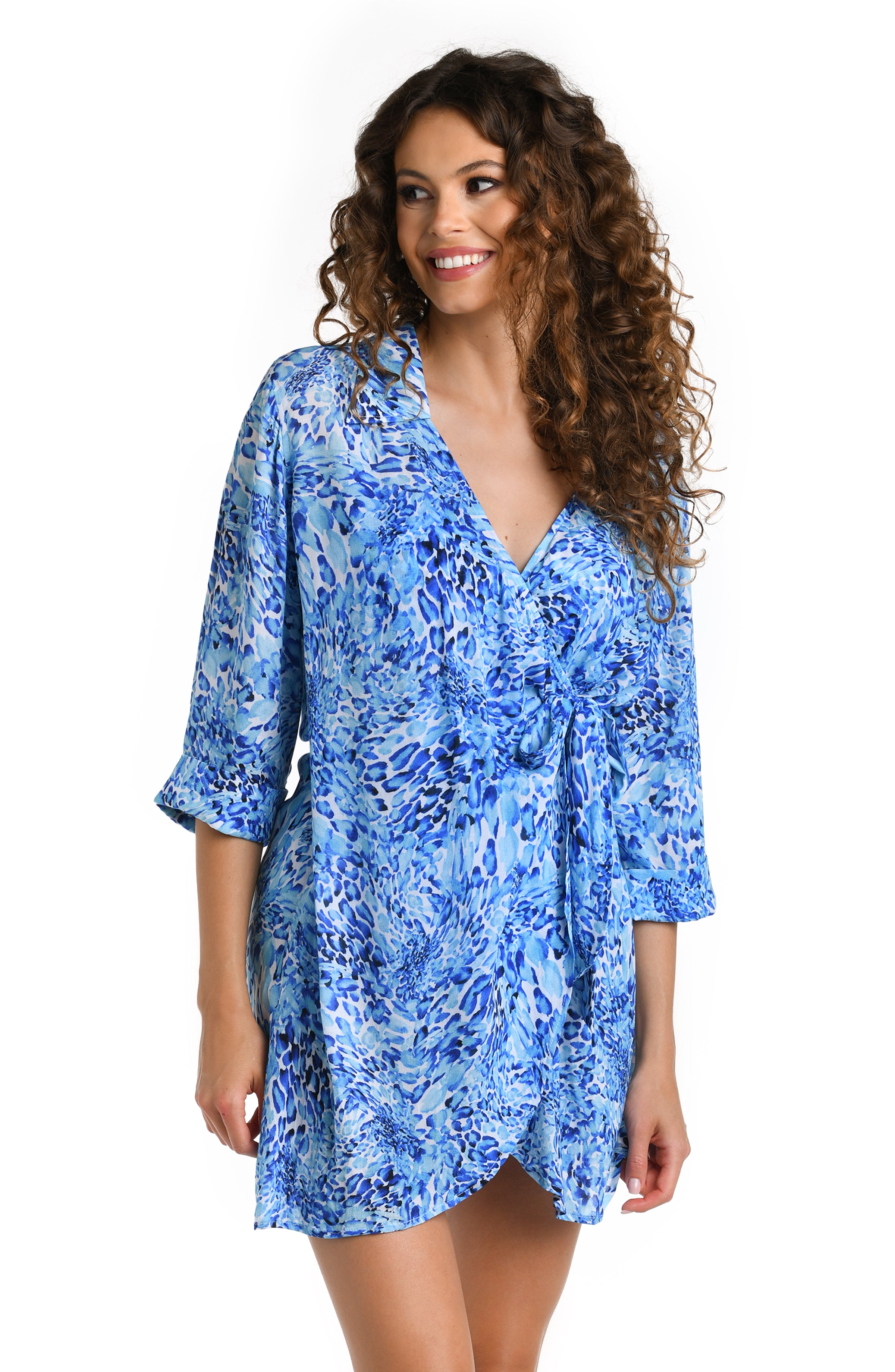 LA BLANCA Aquatic Nature Wrap Dress Cover Up (Final Sale)