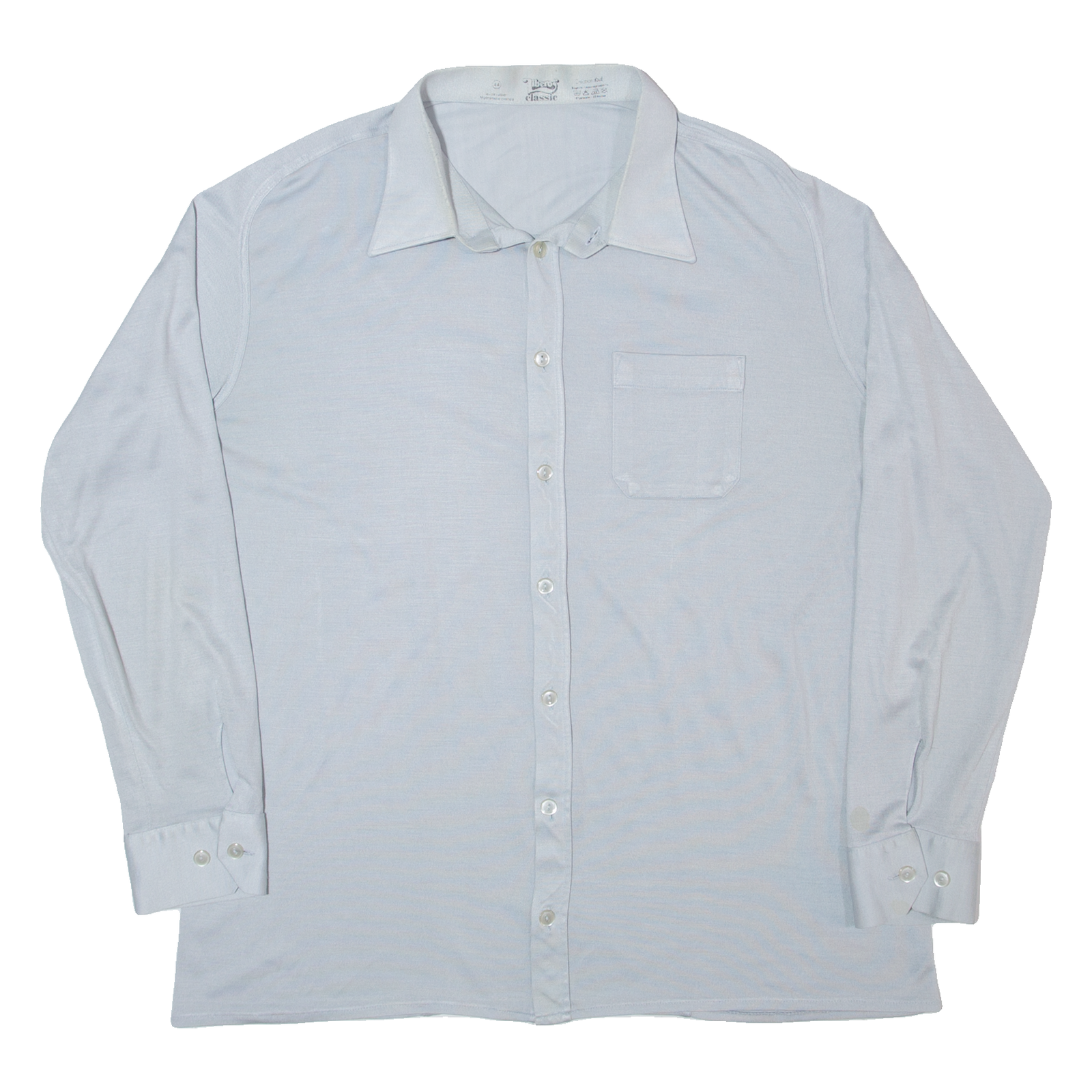 LOOPI LIBERO CLASSIC Mens Plain Shirt Blue Long Sleeve L