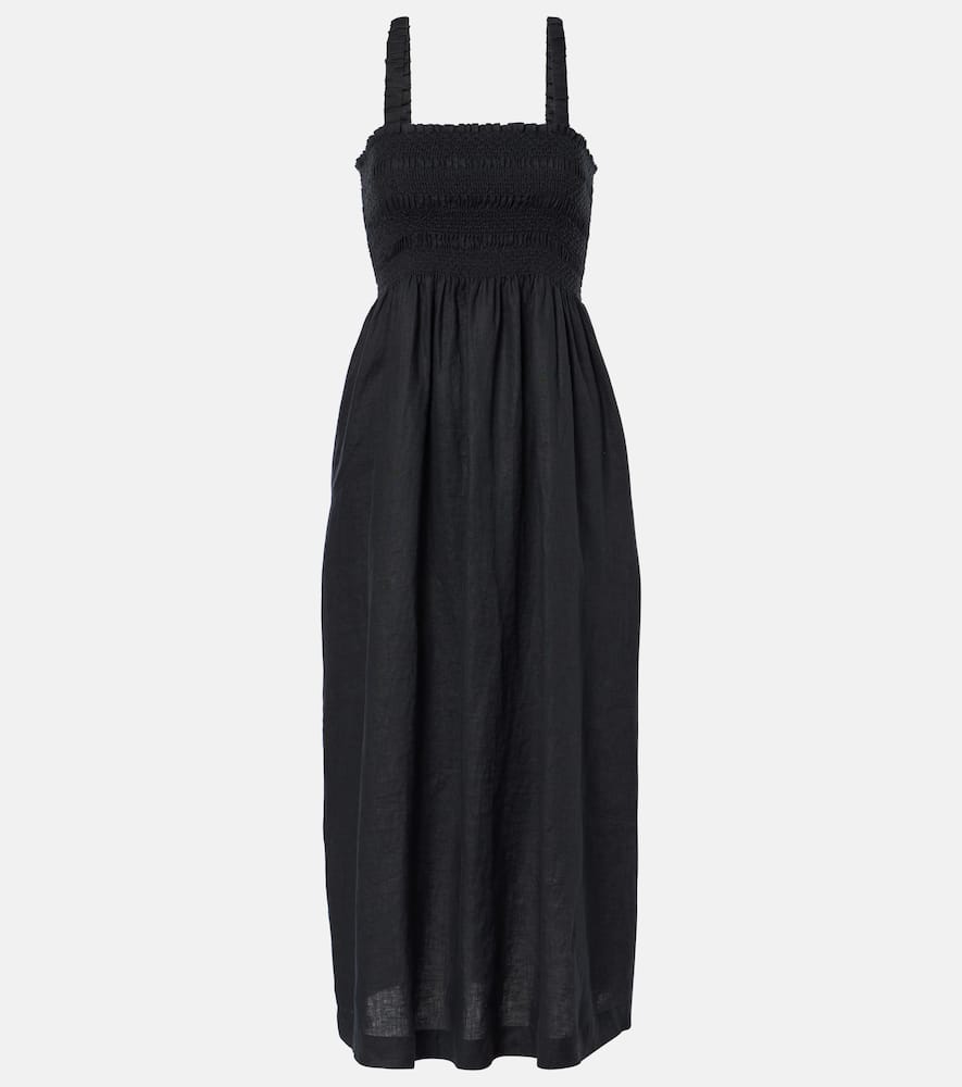 Heidi Klein La Bocana shirred linen midi dress