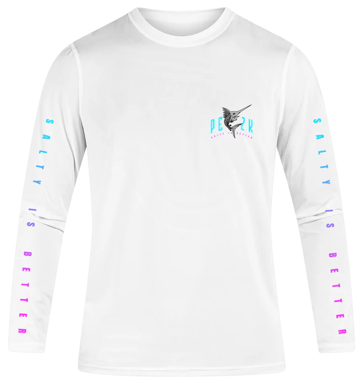 Pez K "Marlin Skull" Men's Long Sleeve Rashguard   White