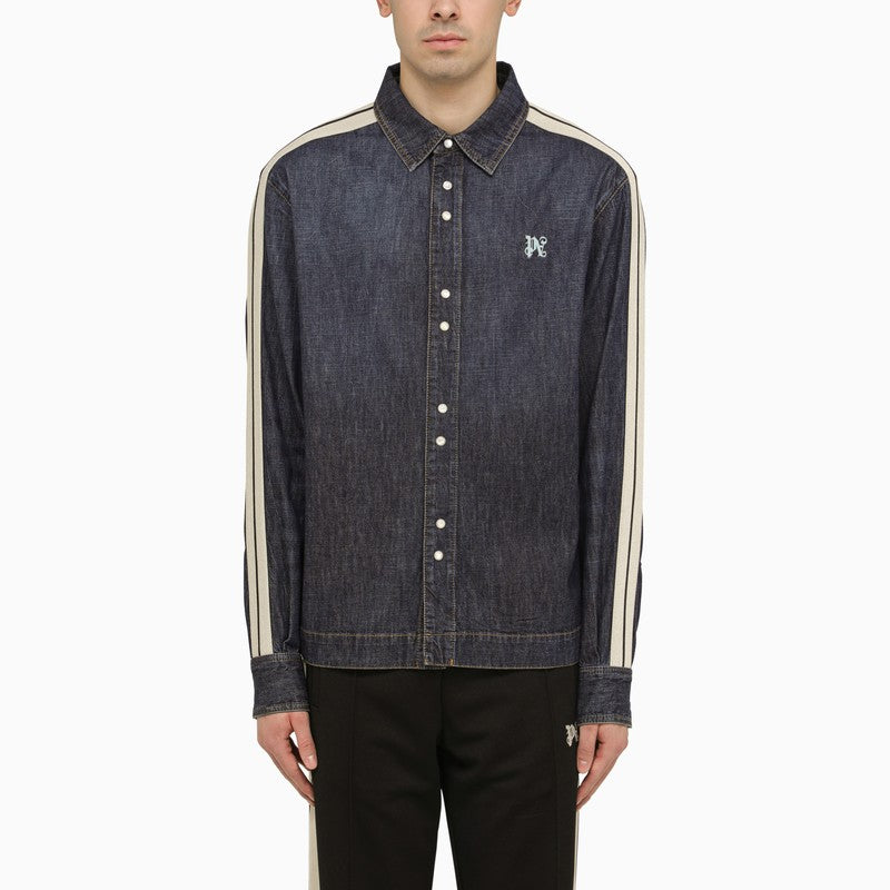 Palm Angels Blue denim Monogram shirt jacket