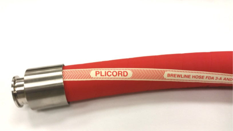 AHR Continental Plicord Brewline Assemblies with Crimped Sanitary Tri Clamp Ends