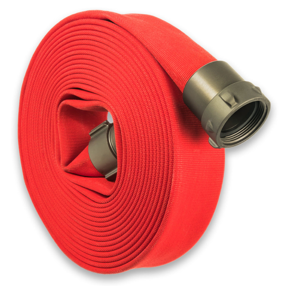 THE FIRE HOSE STORE Red 1" Double Jacket Fire Hose NH (NST) Aluminum