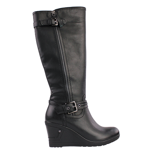 Redz Wedge  Knee Boots    F882 4173   Black