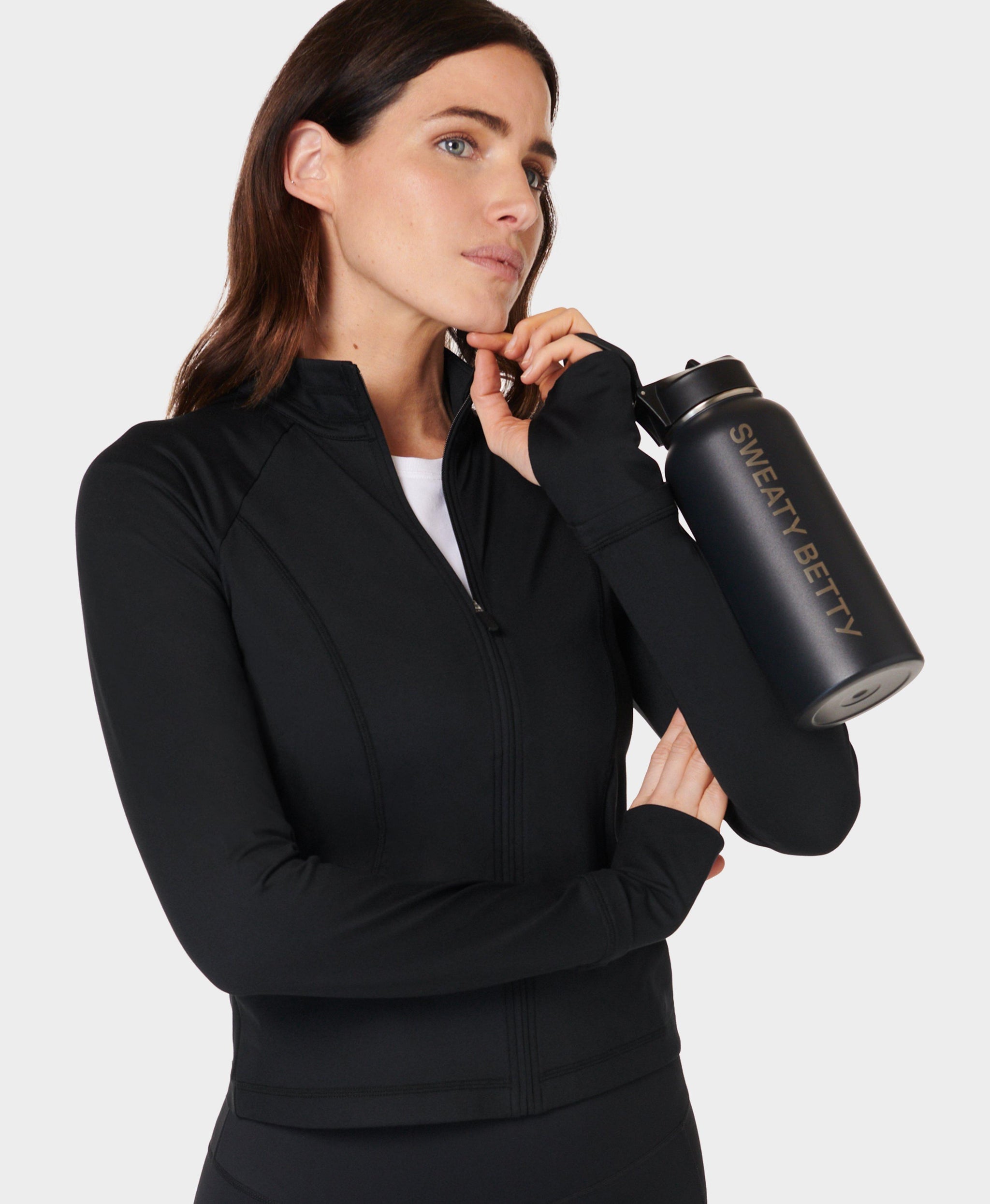 THE EASTLET All Day Active Zip Up Sb9858 Black
