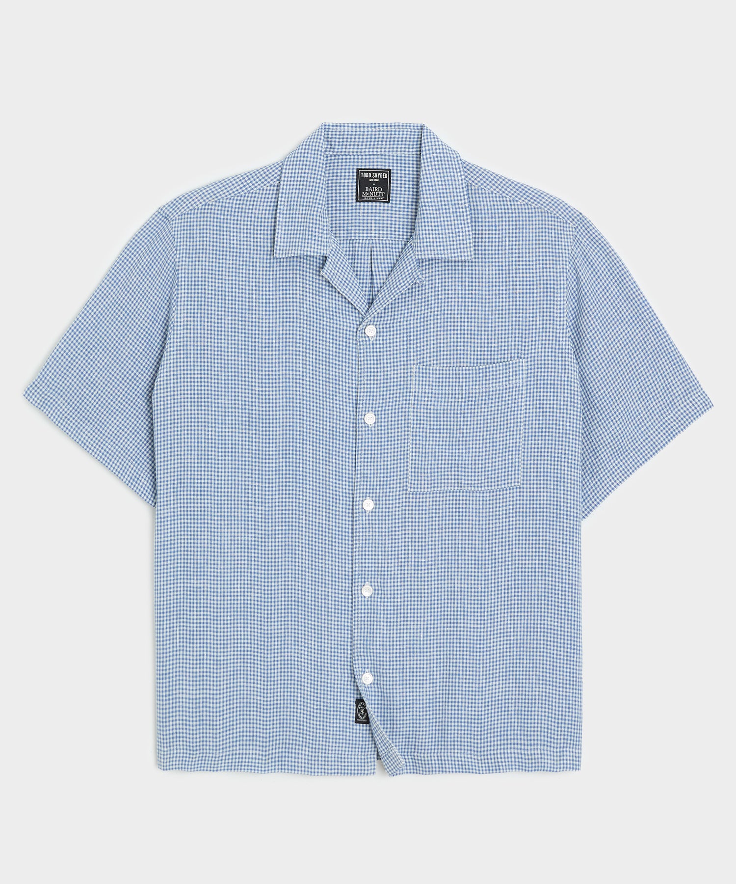 TODD SNYDER Cropped Sea Soft Irish Linen Camp Collar Shirt