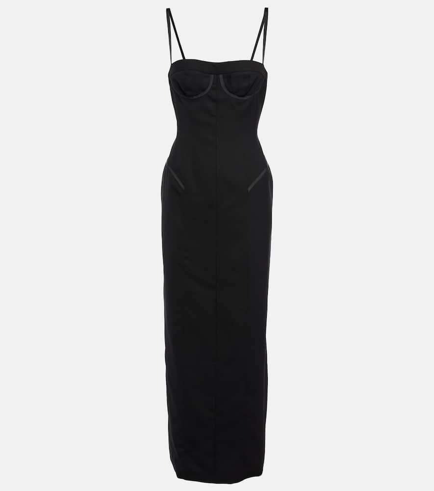 Thom Browne Corset wool and silk maxi dress
