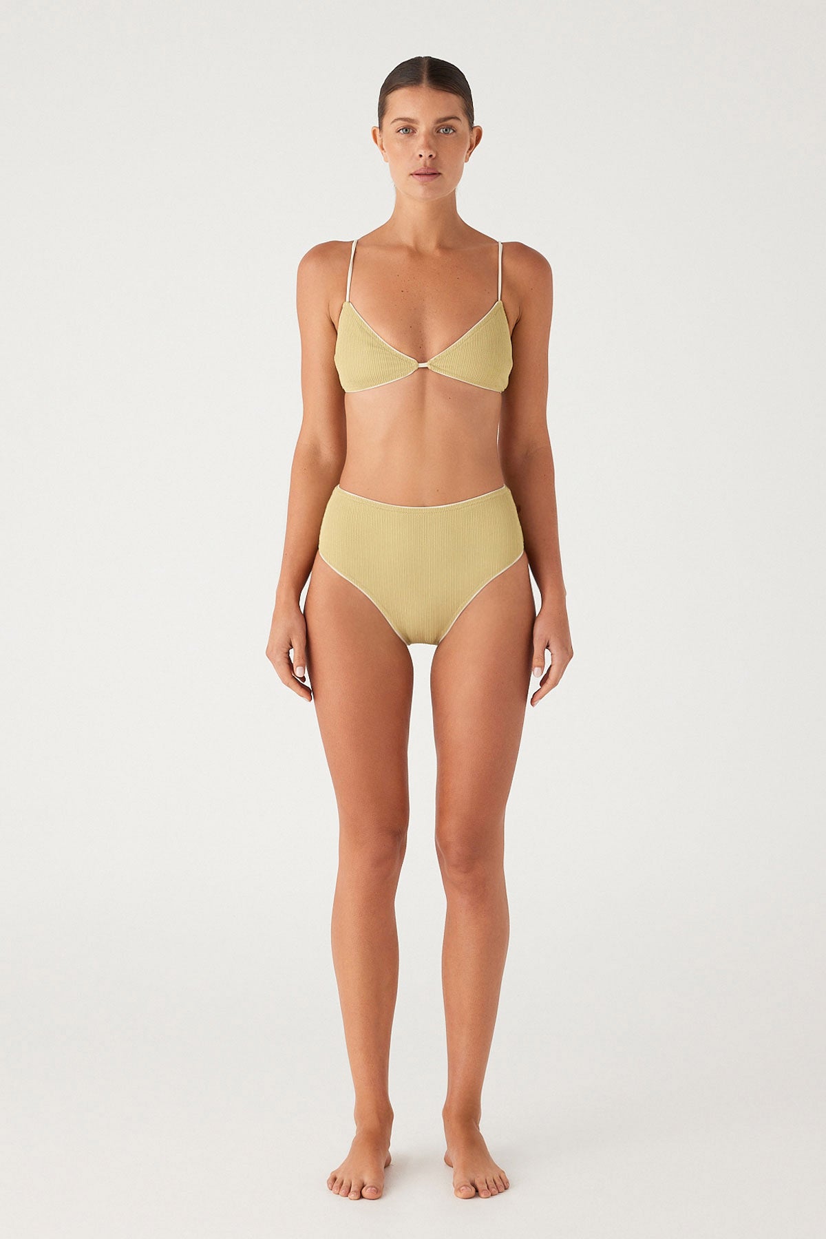 ZULU & ZEPHYR Textured High Waist Brief   Aloe