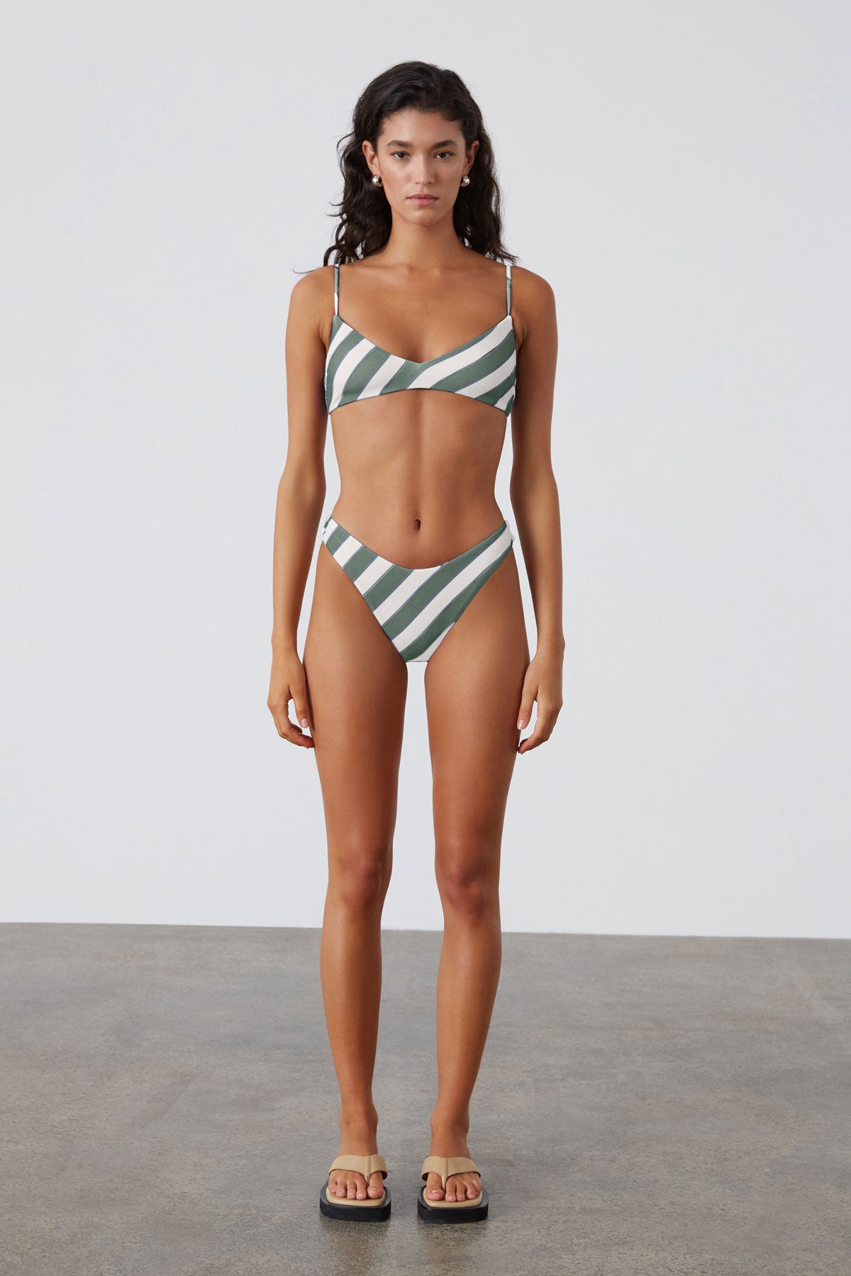 ZULU & ZEPHYR Eucalyptus Stripe Textured Curve Brief