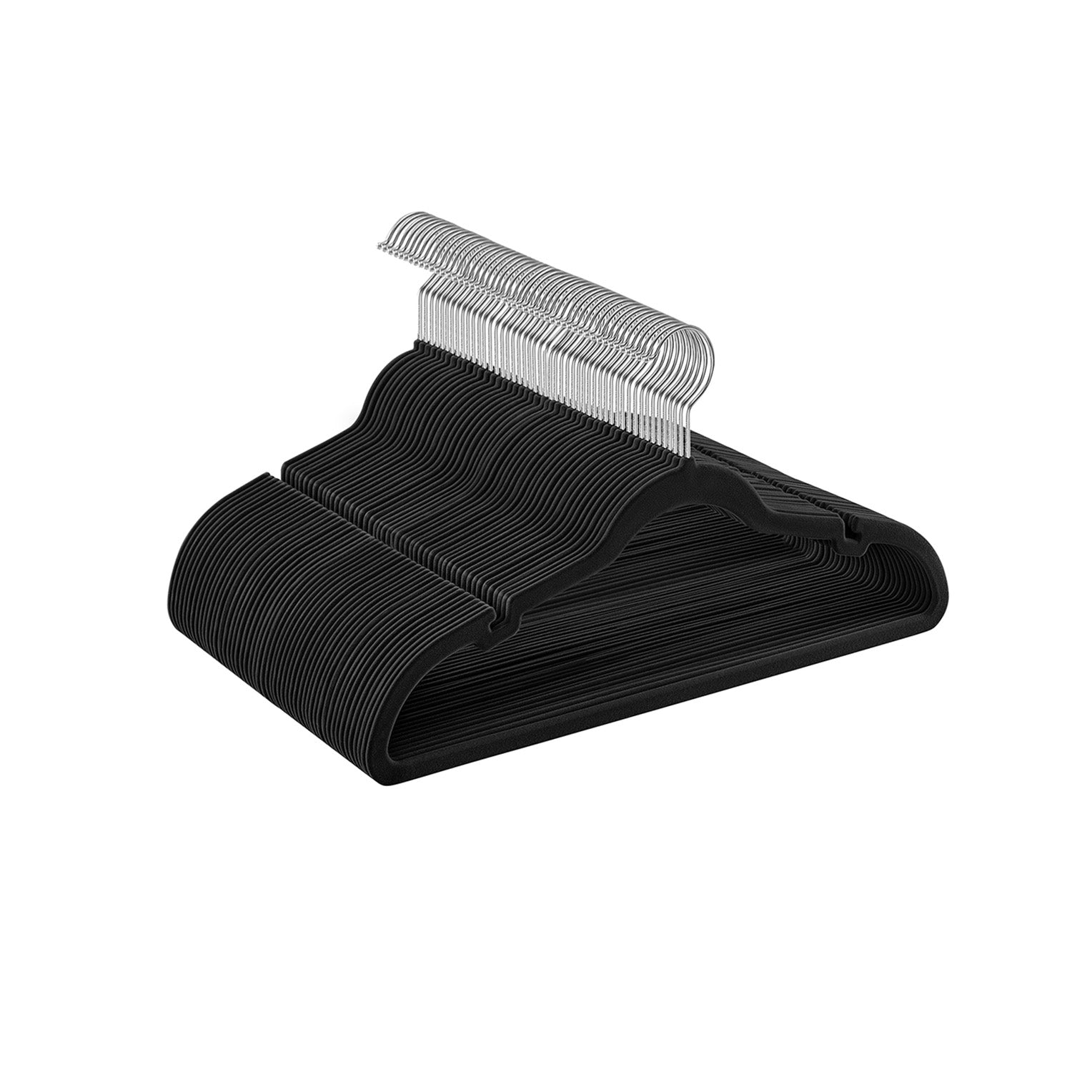2736 50 Pack Velvet Hangers Black